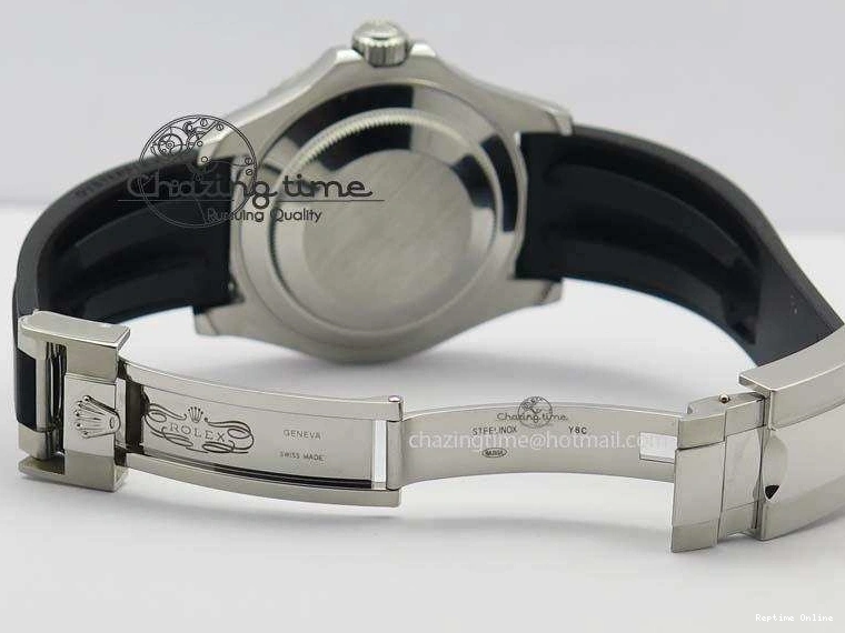 0418 ModernLook Yacht-Master 116655 SS JF Best Edition Ceramic Bezel On Rubber Strap SA 3850